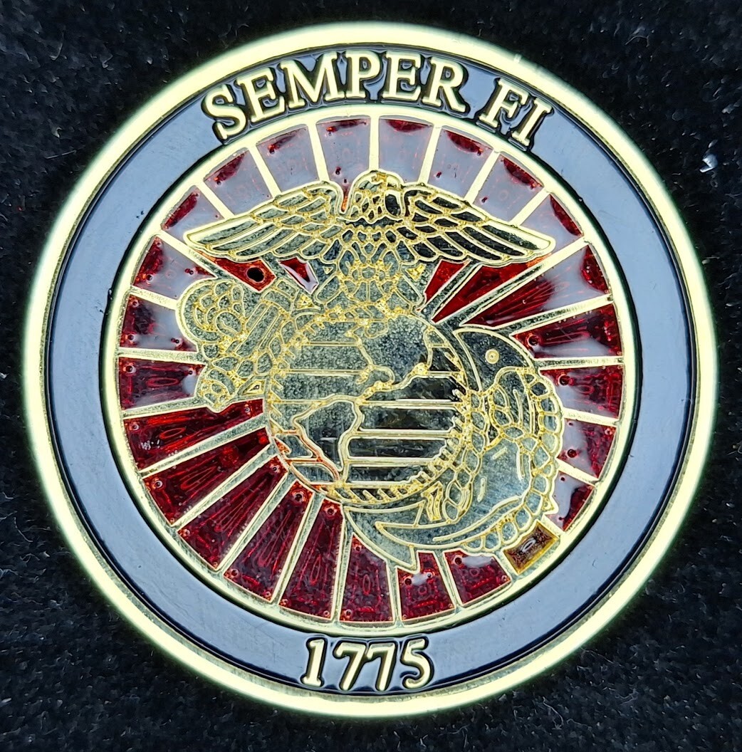 USMC Semper Fi First to Fight 1775 Navy Challenge Coin Military Collectible