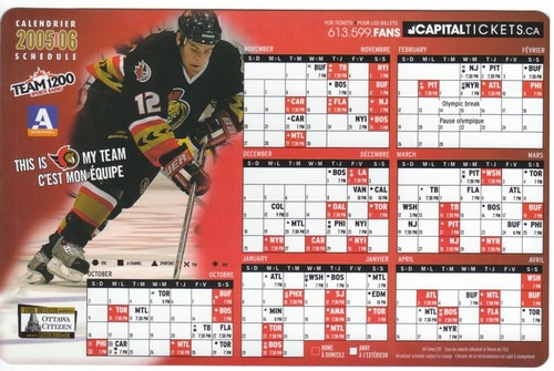 2005 2006 nhl schedule