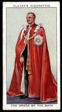 1937 Players Cigarette Coronation Series Ceremonial Dress Card 24 Order of Bath