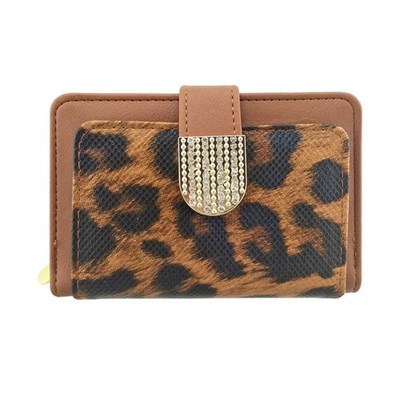 leopard print card wallet