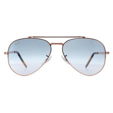 Ray-Ban Lunettes de Soleil RB3625 New Aviator 92023F Poli or Rose Dégradé Bleu