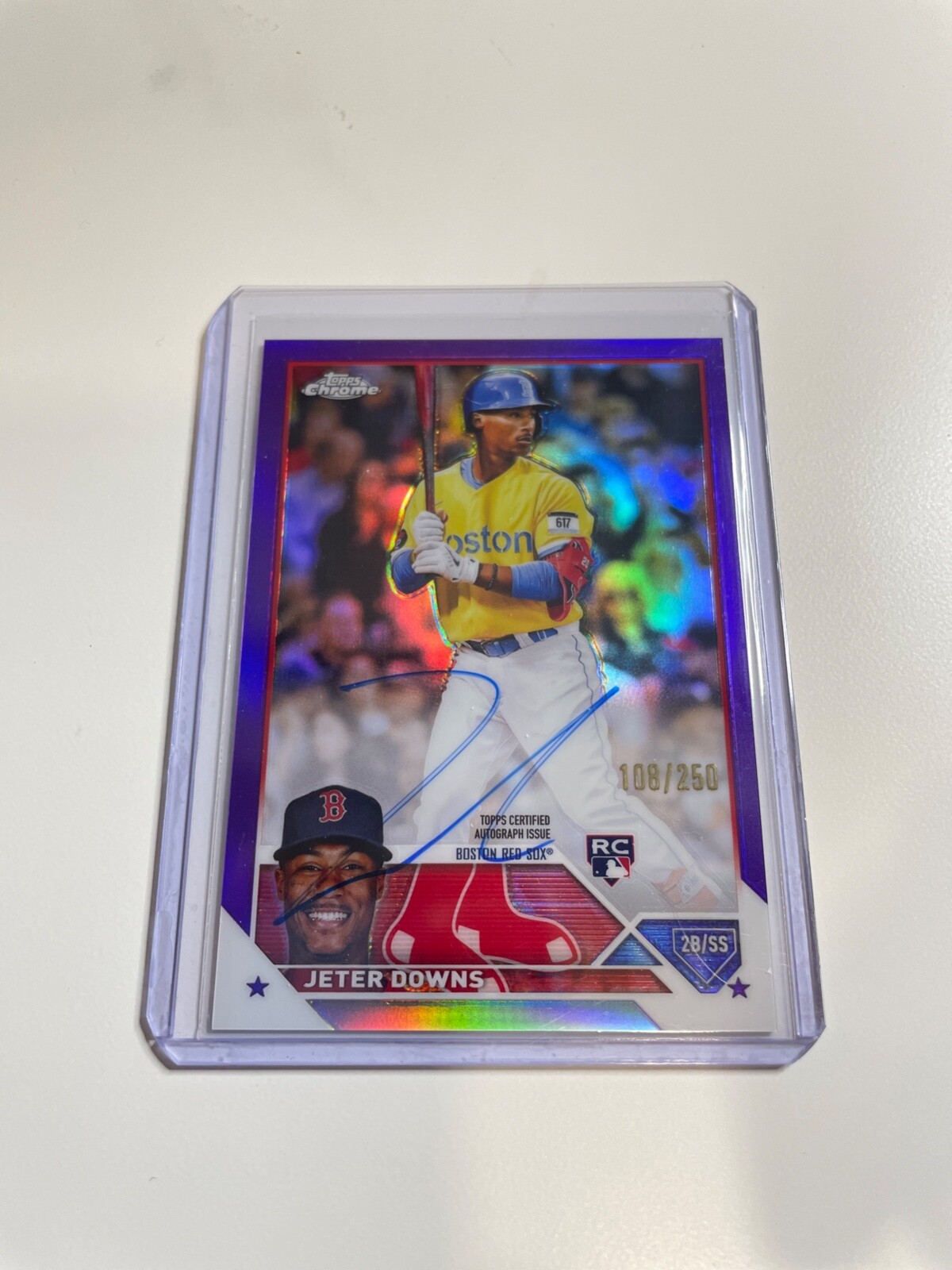 2023 Topps Chrome Jeter Downs RC Purple Refractor Autograph /250 Red Sox Nats