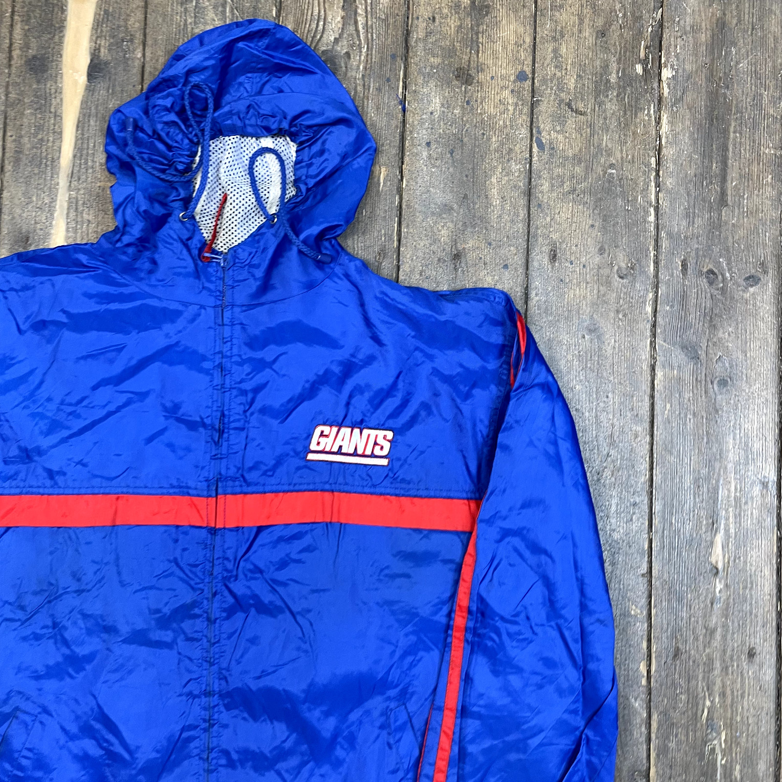 New York Giant Track Jacket Mens Large NFL Vintage Windbreaker Coat, Blue image 2
