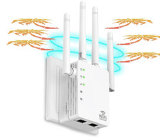 1200Mbps Dual Band 2.4 5GHz WiFi Extender Signal Booster, 12880 Sqft 2 Ethernet