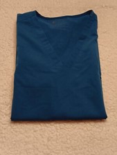 Figs Technical Collection Top Womens Large Scrub Blue V Neck