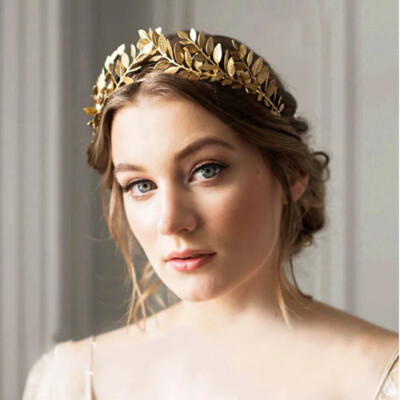 Greek Goddess God Crown Tiara gold leaf gift birthday diadem  display picture 2