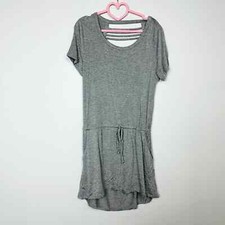 Chaser NWT Strappy Draped Back Drawstring Waist Mini Dress Gray Size Medium