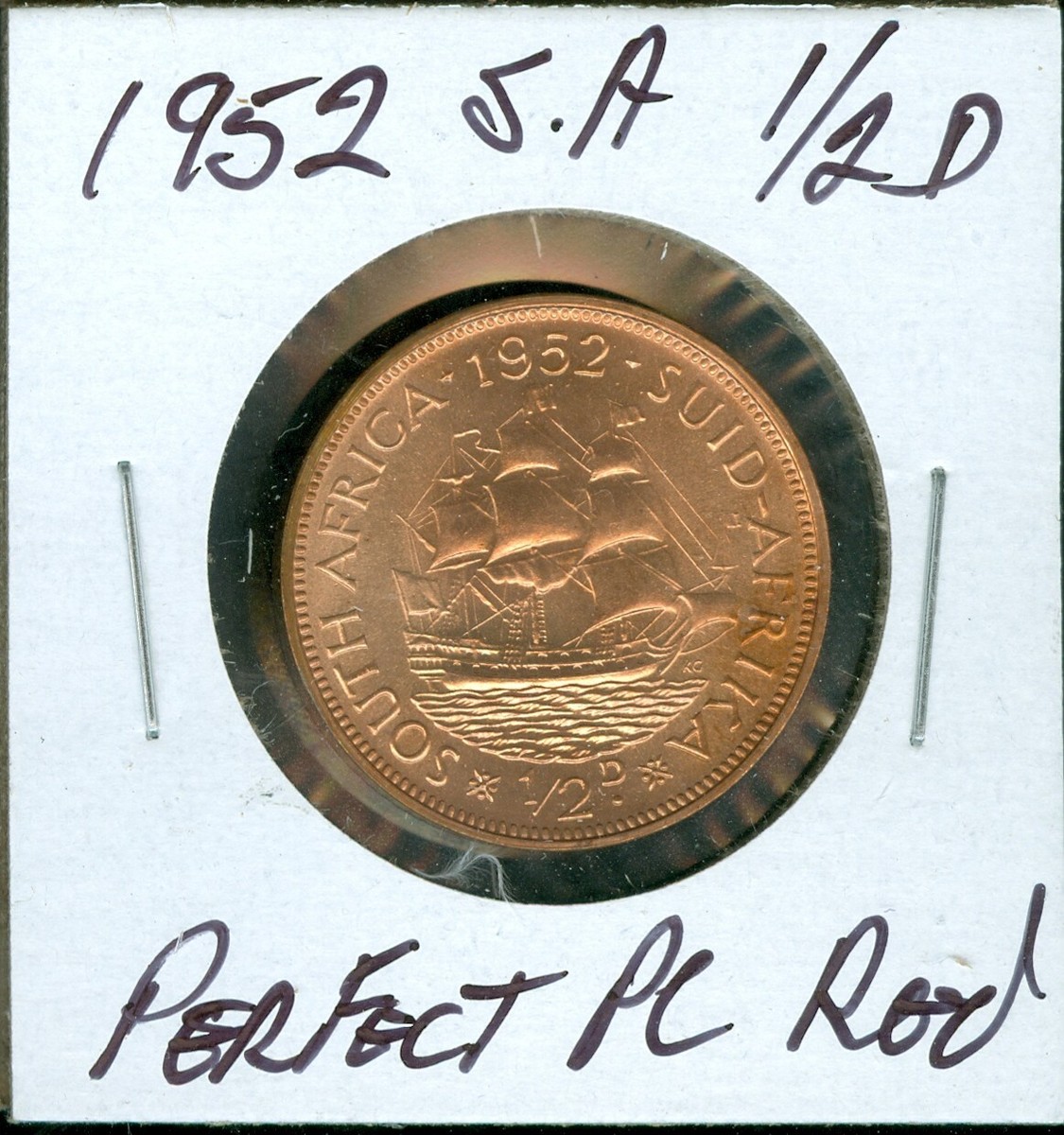 1952 SOUTH AFRICA HALF PENNY ULTRA PERFECT PROOF RED . | eBay