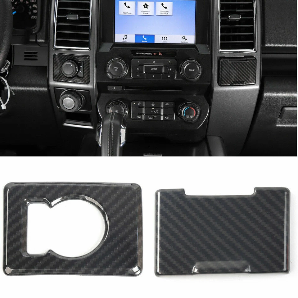19 PIEZAS Fibra de Carbono Decoración Interior Accesorios Cubierta Ajuste Ford F150 15+ Foto 3 de 4
