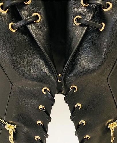 New Women's fashion leather jacket punk coat tie rope Blazer Tops Lady suit - Picture 7 of 12
