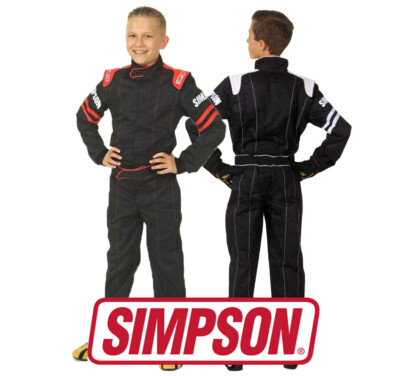 Simpson Youth Legend II Rennanzug, SFI 3.2/1 Spec, schwarz/rot oder weiß, XS - XL