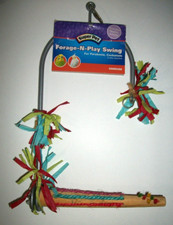 New Super Pet Forage N Play Swing Pet Small Bird Cage Toy Cockatiel Parakeet