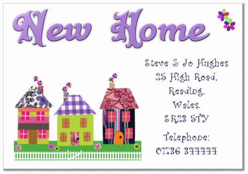 CHANGE OF ADDRESS PERSONALISED CARDS, moving, pk 10 & envelopes LILAC HOME a003 - Picture 4 of 10