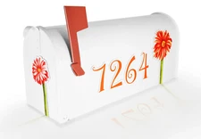 Mailbox Magnet (Partial Cover) Gerbera Daisies Set of 2 Address for Whi  Mailbox