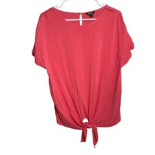 Buffalo David Bitton Blouse Women's Small Pink Short Sleeve Textured Shirt Top