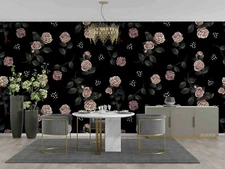 3D Floral Seamless Wallpaper Wall Mural Removable Self-adhesive Sticker6629