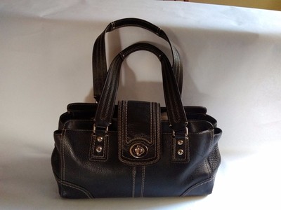 Buying COACH Hamilton Carryall Handbag Satchel Purse in Black Leather F13961 Buying COACH Hamilton Carryall Handbag Satchel Purse in Black Leather F13961