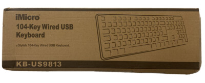 NEW iMICRO KB-US9813 WIRED USB 104 KEY KEYBOARD BLACK REDUCED NOISE MAC NIX BSD