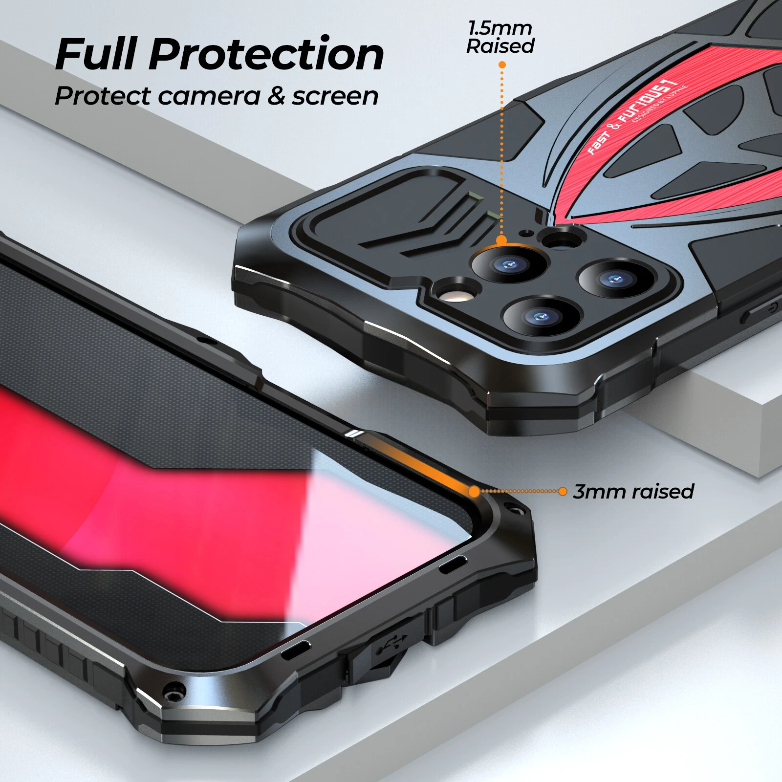 LUPHIE Rugged Metal Shockproof Armor Case For iPhone 17 16 15 14