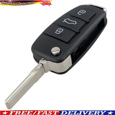 Für Audi Klapp Schlüssel Gehäuse A1 8X A3 8P 8V A4 B7 A6 C6 TT 8J Q3 8U Q7 4L R8
