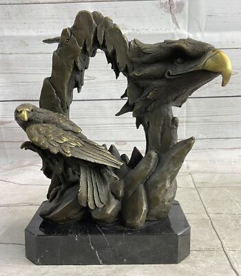 Majestic Bald Adler Kopf Skulptur Bronze Statue Figur Wildtiere Vogel Lover Nr