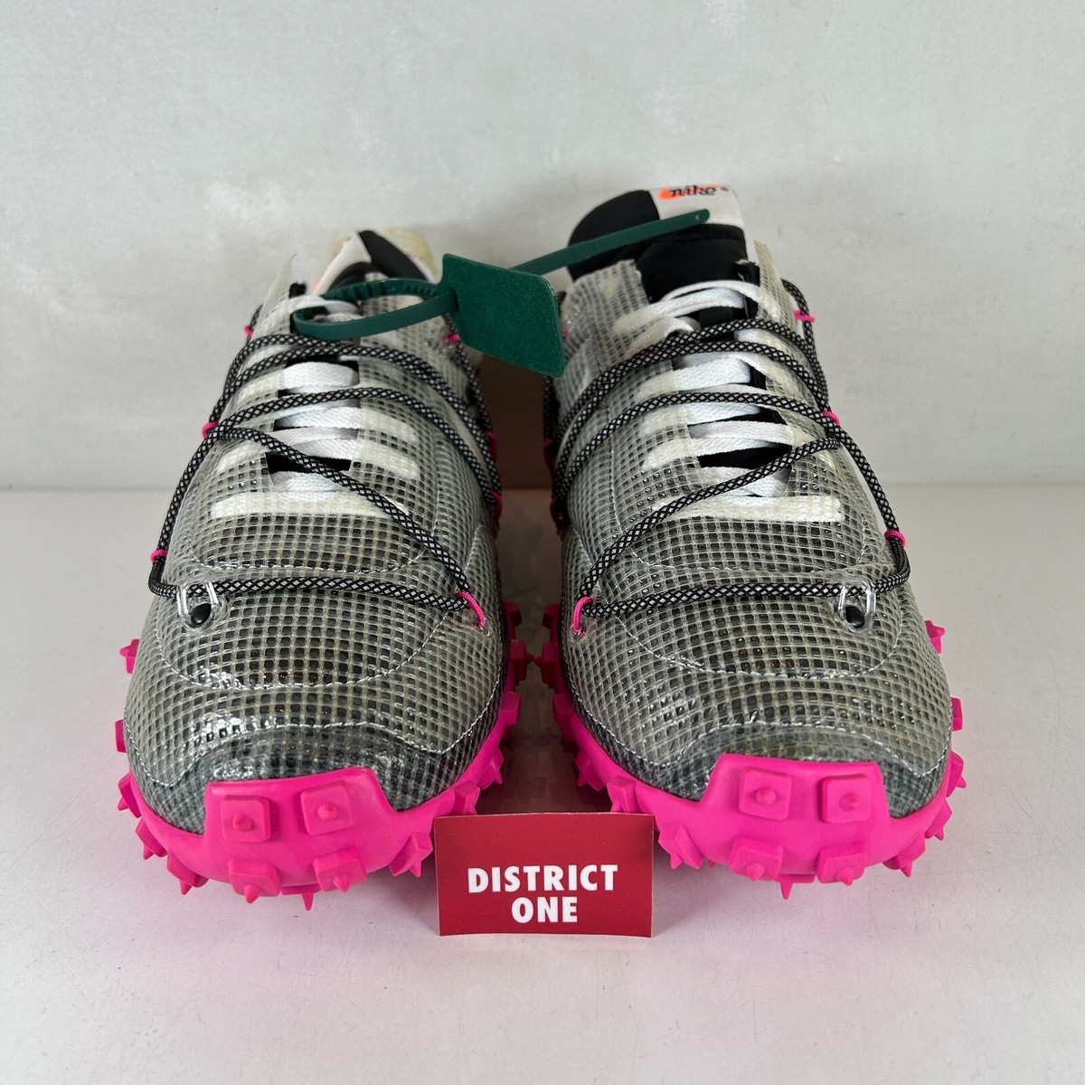 Off White x Wmns Nike Waffle Racer Fuchsia Black - Size 14.5