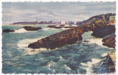 BASKENLAND, BIARRITZ: LE ROCHE PERCÈE ET LE CAP SAINT - MARTIN, col. Karte ~1930