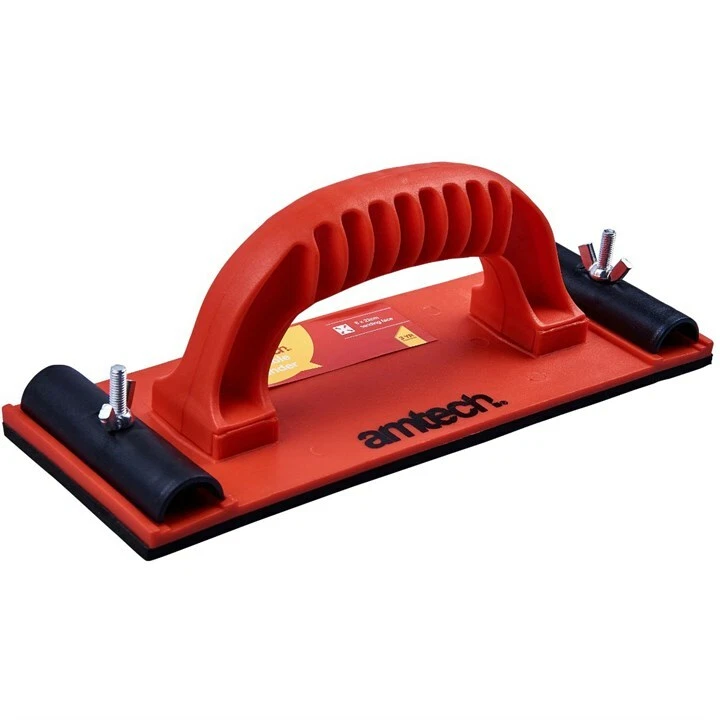 HAND SANDER SANDING BLOCK LARGE GRIP WING NUT CLIPS SMOOTH FINISH E0265 NEW