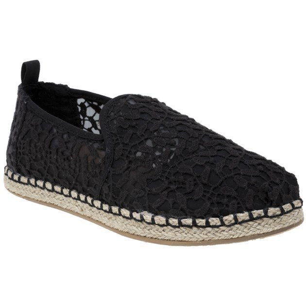 black floral lace women's deconstructed alpargatas