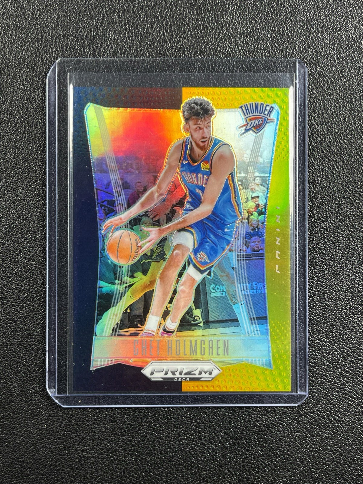 CHET HOLMGREN 2023-24 PANINI PRIZM DECA #148 BLACK & GOLD THUNDER 4/5