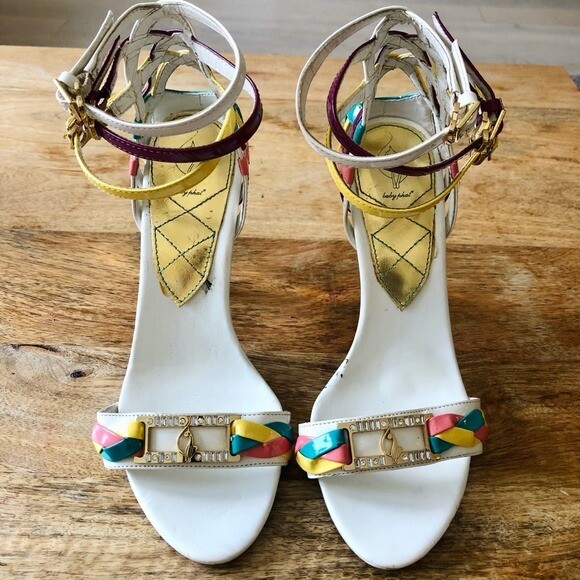 Vintage Y2K Baby Phat Vegan Leather Strappy Multicolor High Heels