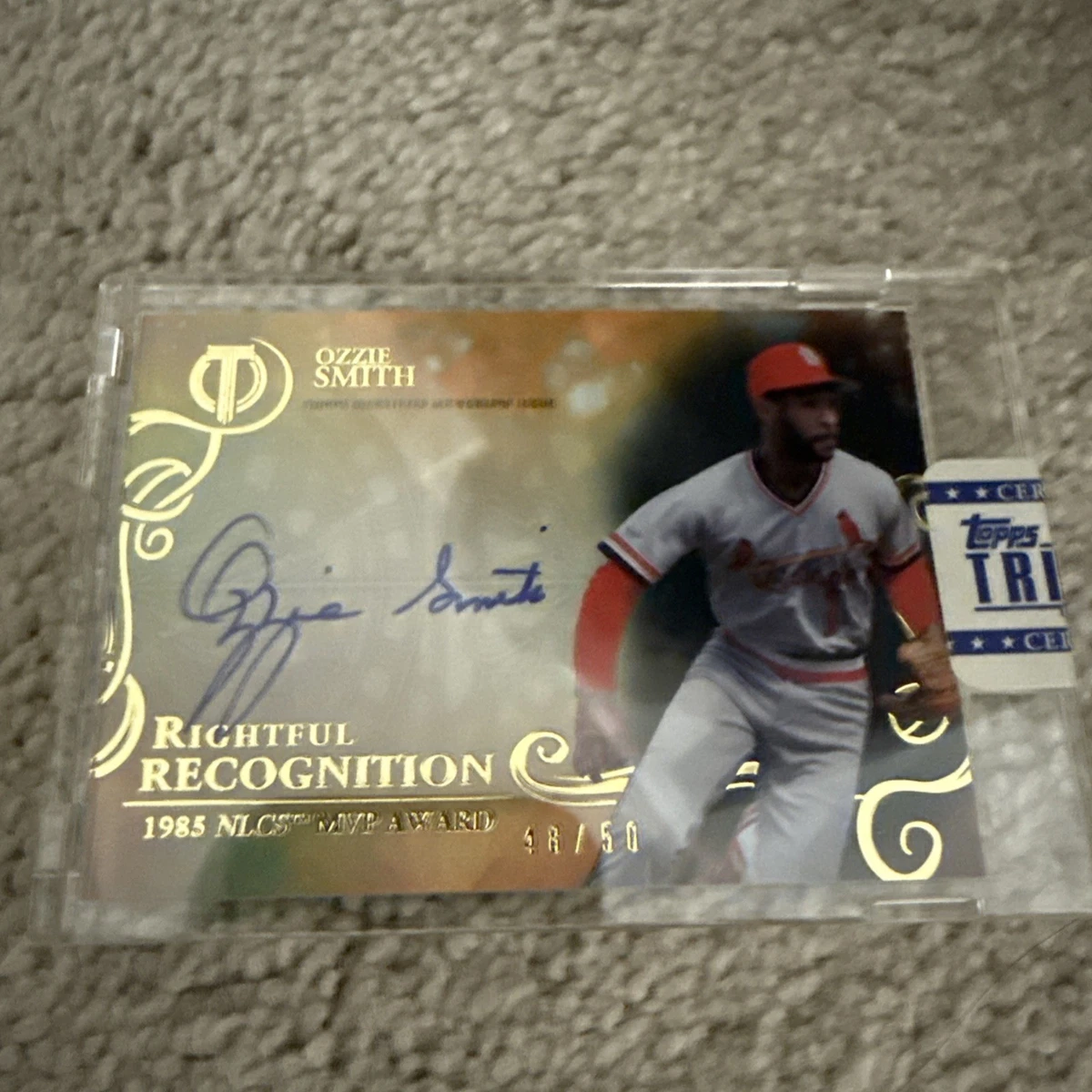 Topps Ozzie Smith Baseball Original Autographed Sports Trading