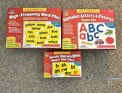 Scholastic Little Red Tool Box Magnetic Tile Sets Alphabet & Sight Words