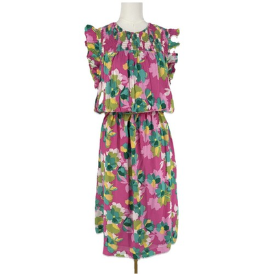 #ad Draper James RSVP Dress Womens 2XL Multicolor Floral Ruffle Midi Sleeveless $26.99