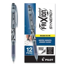 Pilot FriXion Point Erasable Gel Pen, Stick, Extra-Fine 0.5 mm, Black Ink
