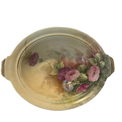 Antique Hand Painted Porcelain Bowl w/ Gilt Handles Signed Fournier EUC.      z1
