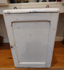 Vintage French medicine cabinet, bathroom wall cupboard, distressed white wood