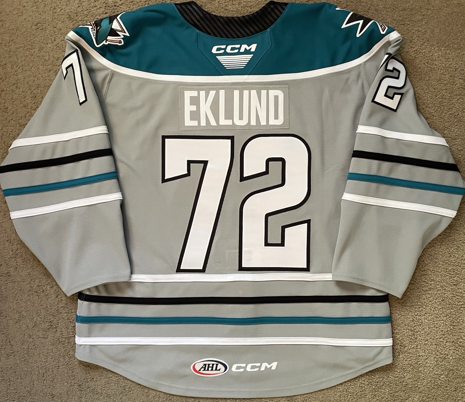 William Eklund Hockey Jersey - San Jose Barracuda Steel San Jose Sharks