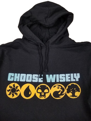 Magic The Gathering Hoodie XL Black Mana Icons Wizards Coast MTG Card Game 