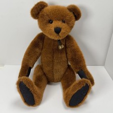 The Boyds Collection 1990-98 Brown Plush Teddy Bear with Bell - Vintage Stuffed