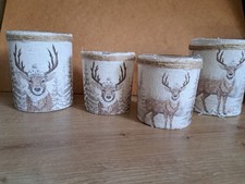 4 Er Set Windlicht " Hirsch" -  neuwertig, nur 1x benutzt
