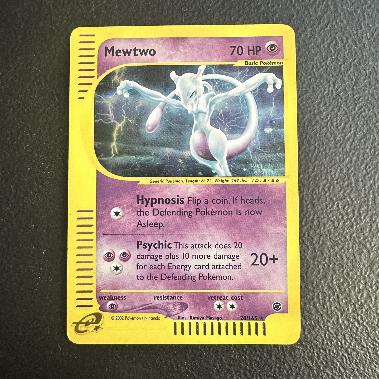 Pokémon Mewtwo 20/165 Holo Rare Expedition Base Set LP / MP