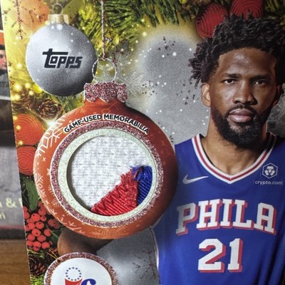 2025-26 Joel Embiid Topps Holiday PR-JE Player Relic Red 2025-26 Joel Embiid Topps Holiday PR-JE Player Relic Red