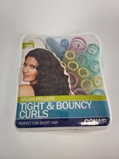 Conair BRUSH HAIR ROLLER SET 36pc CURLERS with picks 4 sizes