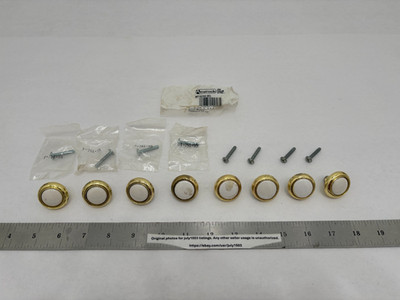 (8) USED Amerock Polished Brass Cabinet Knob White Ceramic BP76244-W3 - COSMETIC