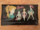 Vintage 1962 Mattel Ponytail Barbie Black Carry All, 7" clutch wallet