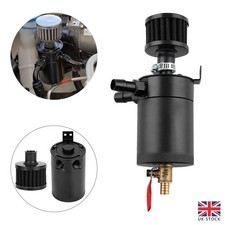 Universal 2-Port Oil Catch Breather Can Baffled Aluminum Reservoir Tank& Filter