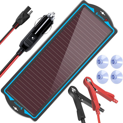 SUNAPEX 12V Solar Battery Charge: Waterproof Portable Solar Panel Kit - Battery 