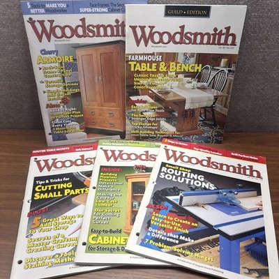 Lot of 5 Magazines Woodsmith, Shop Notes, Woodworking, Vol 33 195-198 Guild Edit