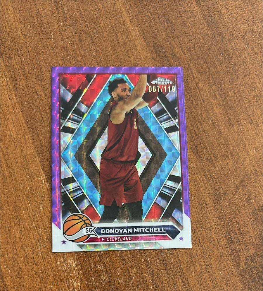 Donovan Mitchell 2023-24 Topps Chrome Purple #45 Jazz Cavaliers Louisville /119